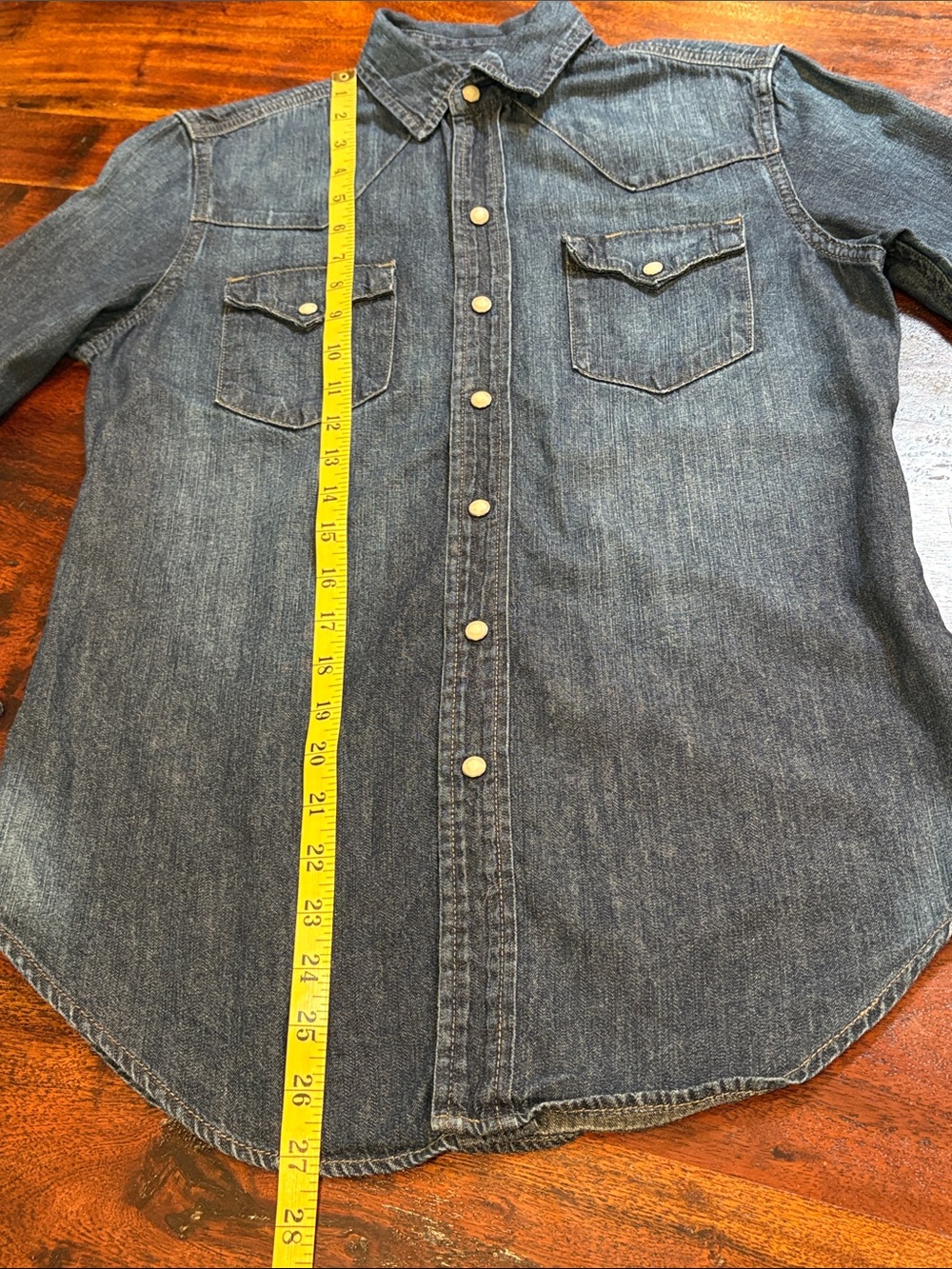 Vintage Ralph Lauren Sport Indigo Denim Pearl Snap Western Top size 4 - Picture 11 of 11